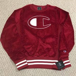 COPY - Champion LIFE Mens Corduroy Crewneck Sweatshirt (Red)